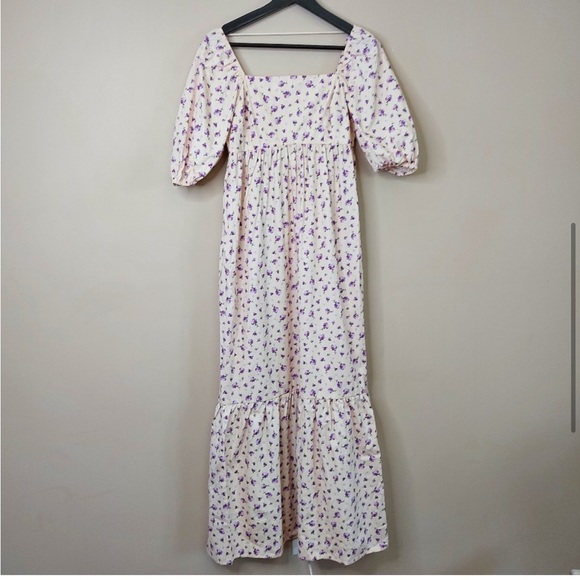 NEW FOURTEENTH PLACE Floral Puff Sleeve Maxi Dress Size M - Picture 5 of 11